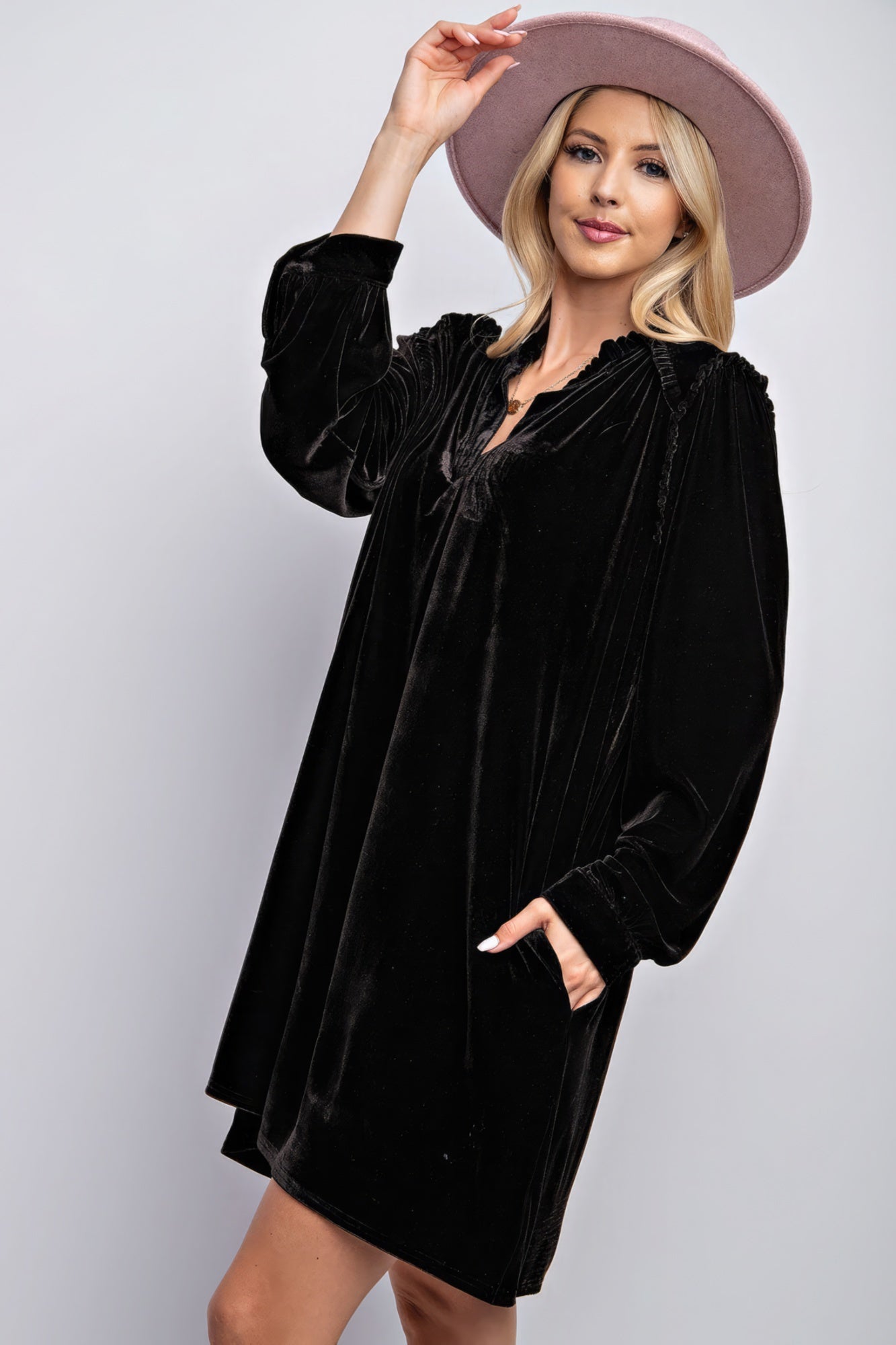 Mini Ruffle Detailing Velvet Dress - Premium  from ZLA - Just $52! Shop now at ZLA