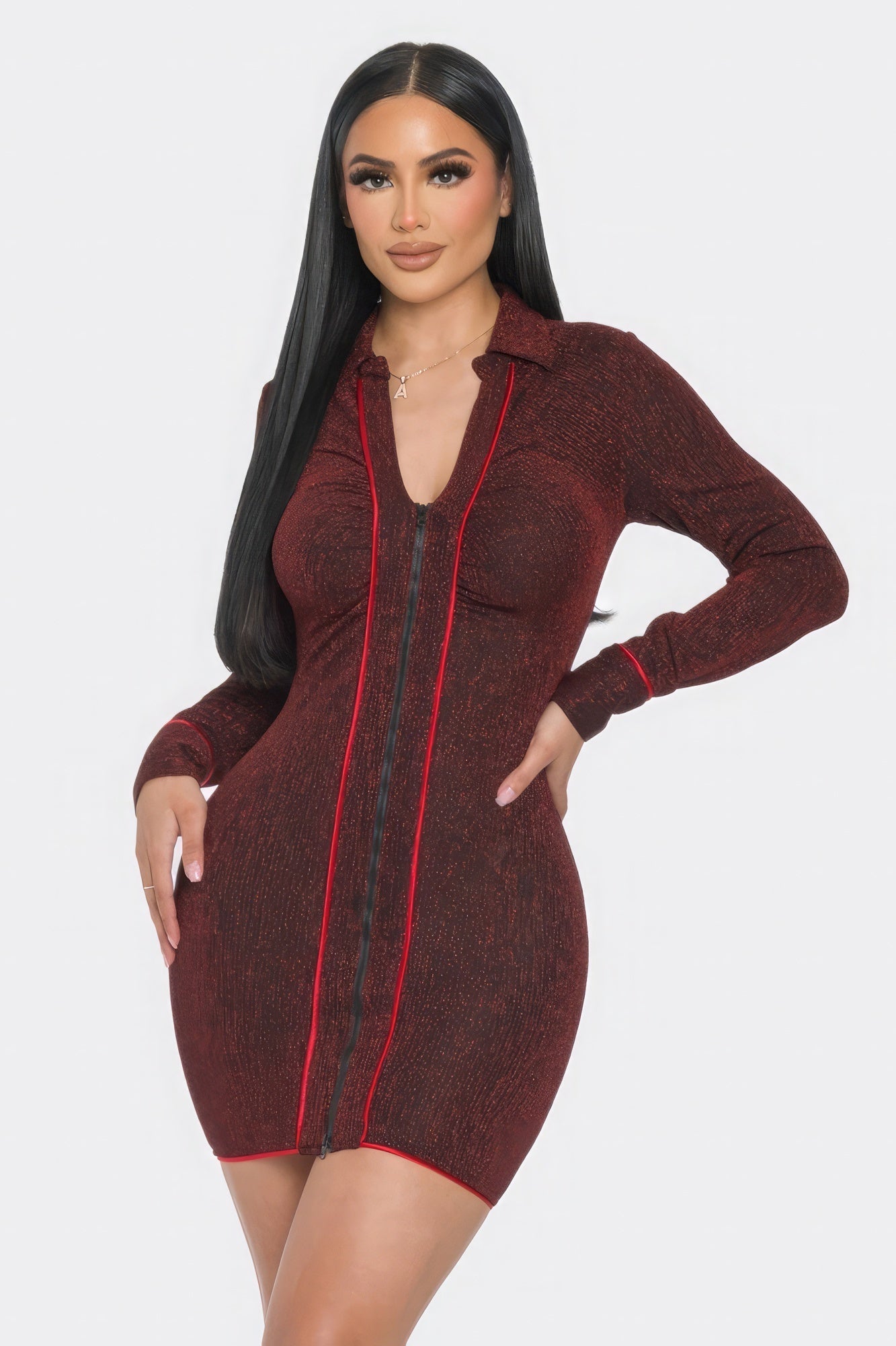 Mock Neck Long Sleeve Mini Dress - Premium  from ZLA - Just $52! Shop now at ZLA