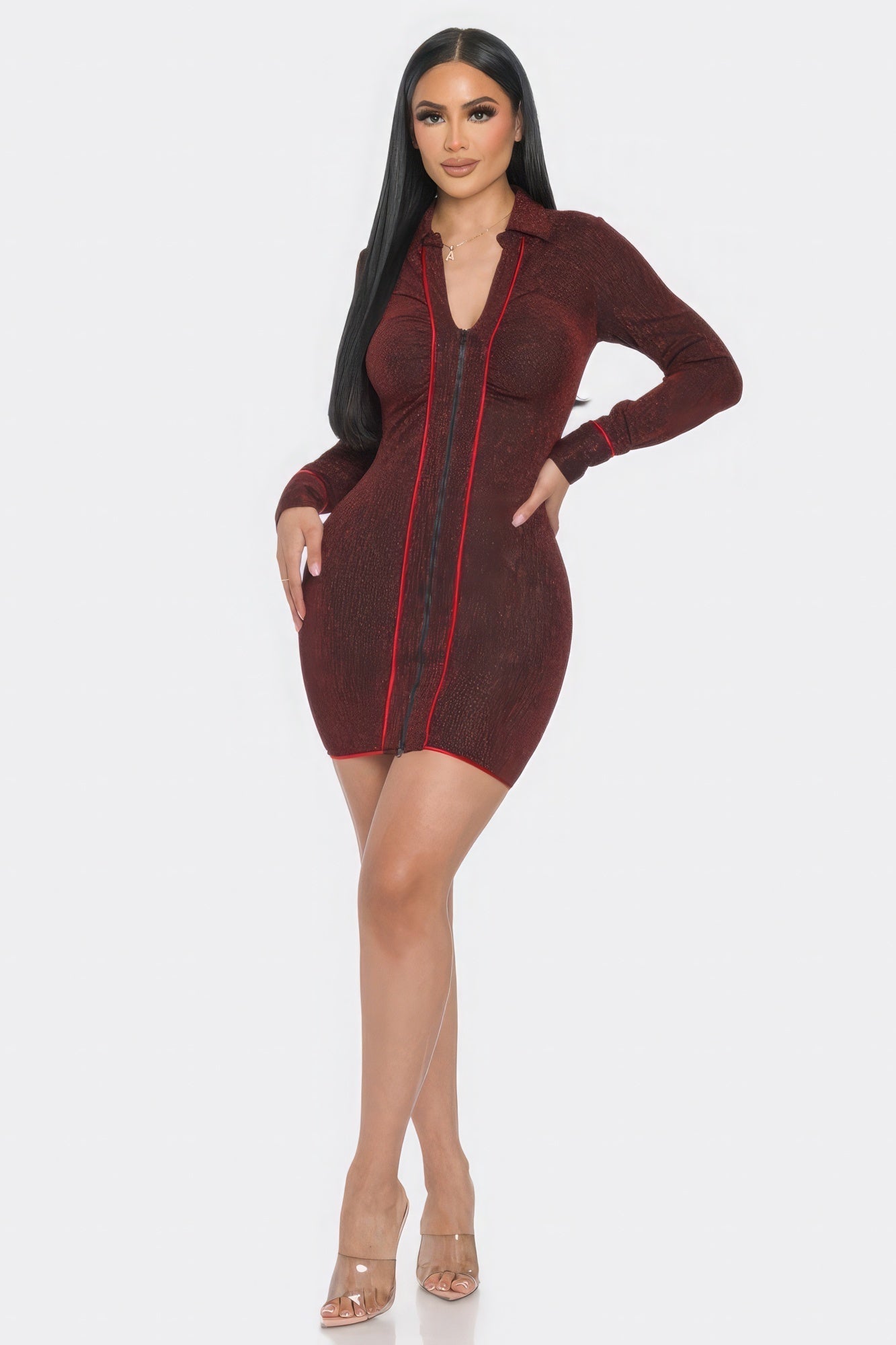 Mock Neck Long Sleeve Mini Dress - Premium  from ZLA - Just $52! Shop now at ZLA