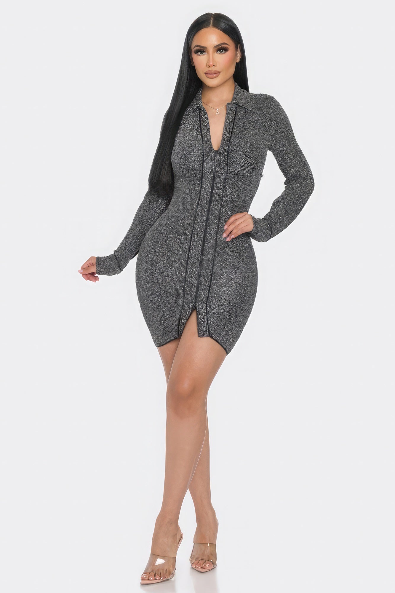Mock Neck Long Sleeve Mini Dress - Premium  from ZLA - Just $52! Shop now at ZLA