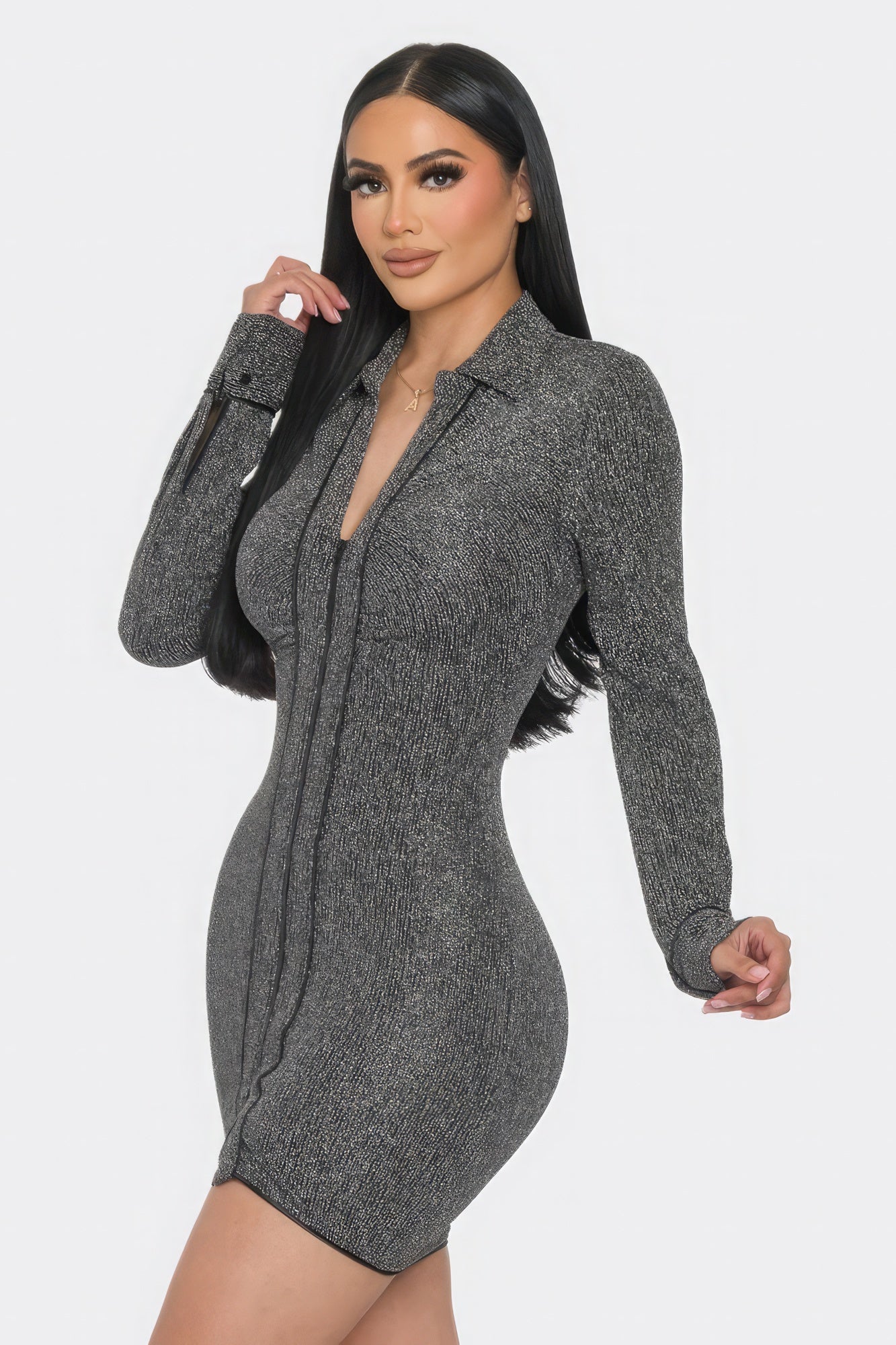 Mock Neck Long Sleeve Mini Dress - Premium  from ZLA - Just $52! Shop now at ZLA