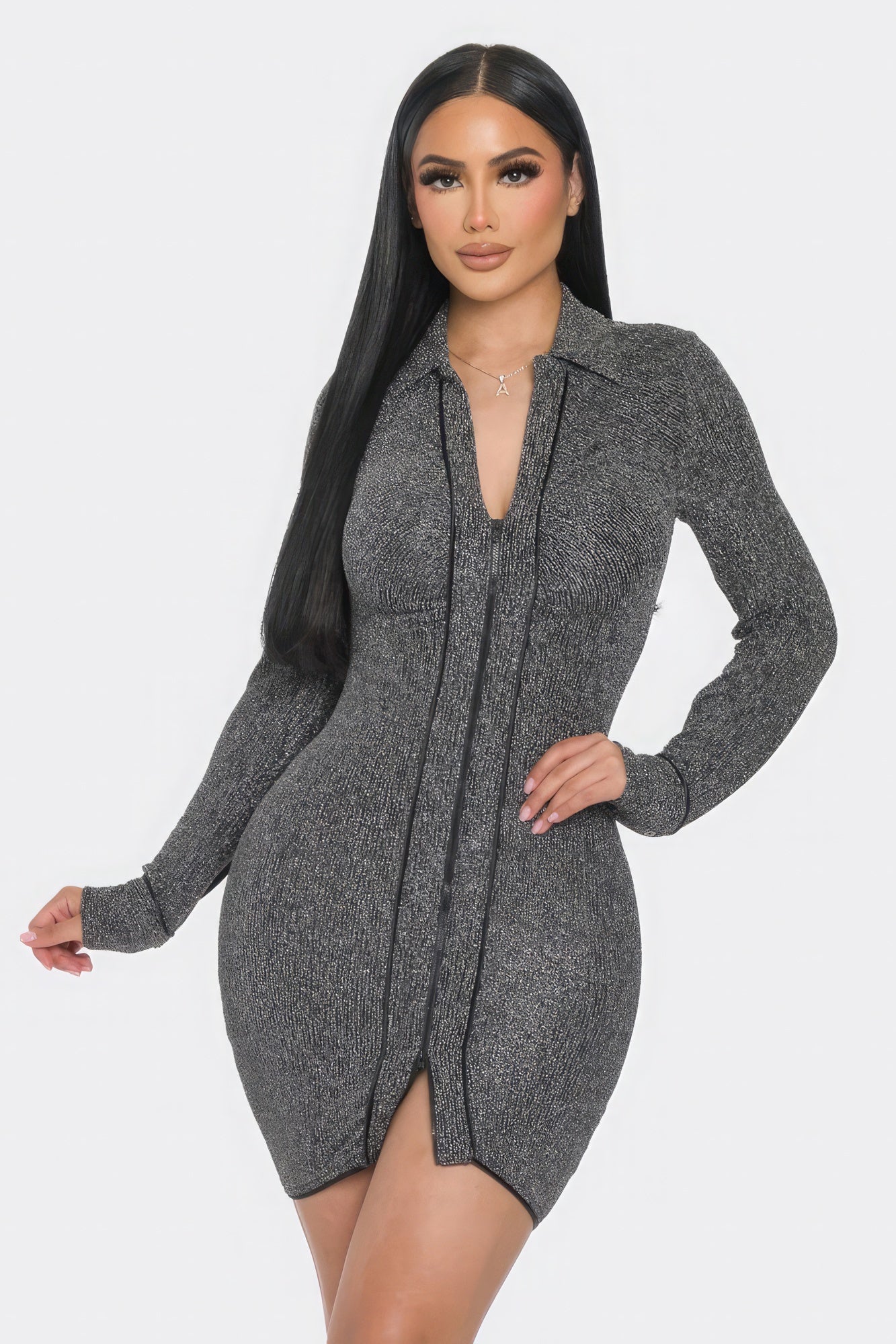 Mock Neck Long Sleeve Mini Dress - Premium  from ZLA - Just $52! Shop now at ZLA