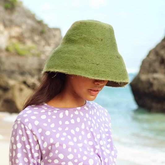 NAOMI Jute Clochet Straw Hat in Matcha Green - Premium  from BrunnaCo - Just $84.50! Shop now at ZLA