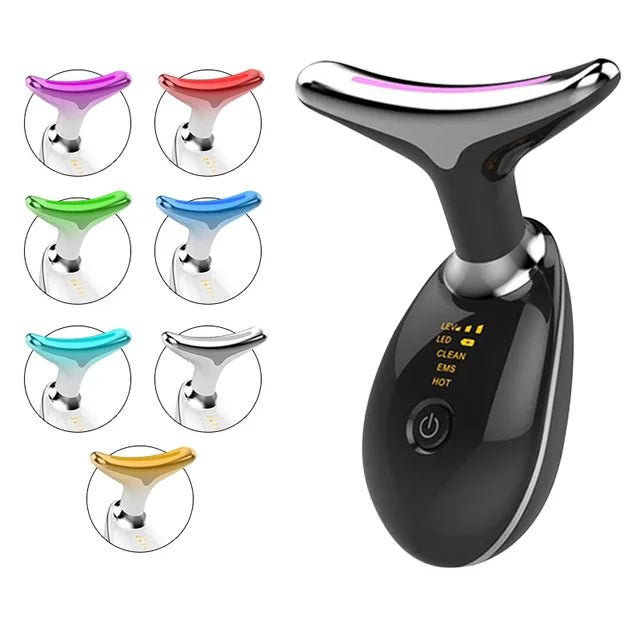 Neck Massager Multi-function to remove neck lines decree lines vibration hot beauty massager EMS electric neck instrument - Premium  from ZLA - Just $59.99! Shop now at ZLA