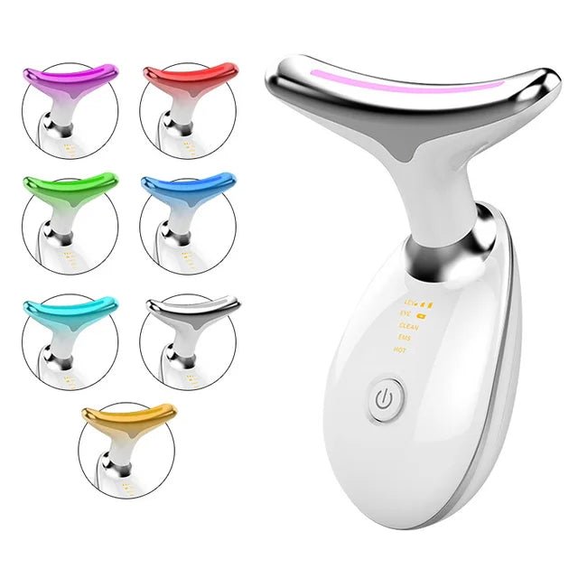 Neck Massager Multi-function to remove neck lines decree lines vibration hot beauty massager EMS electric neck instrument - Premium  from ZLA - Just $59.99! Shop now at ZLA