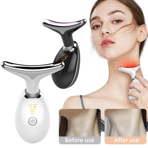 Neck Massager Multi-function to remove neck lines decree lines vibration hot beauty massager EMS electric neck instrument - Premium  from ZLA - Just $59.99! Shop now at ZLA
