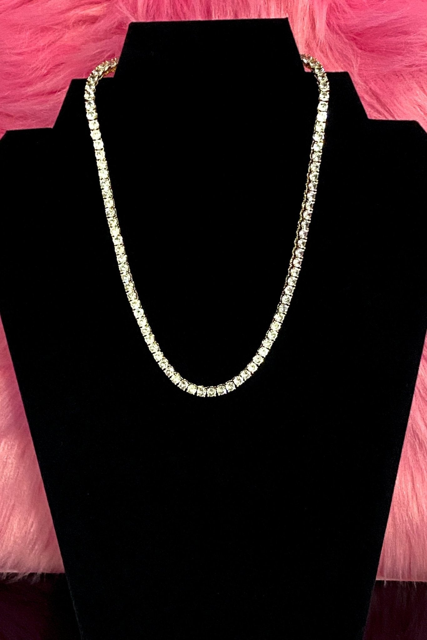 Necklace - So Icy Tennis - Premium Necklaces from Burgundy Uranus - Just $25.45! Shop now at ZLA