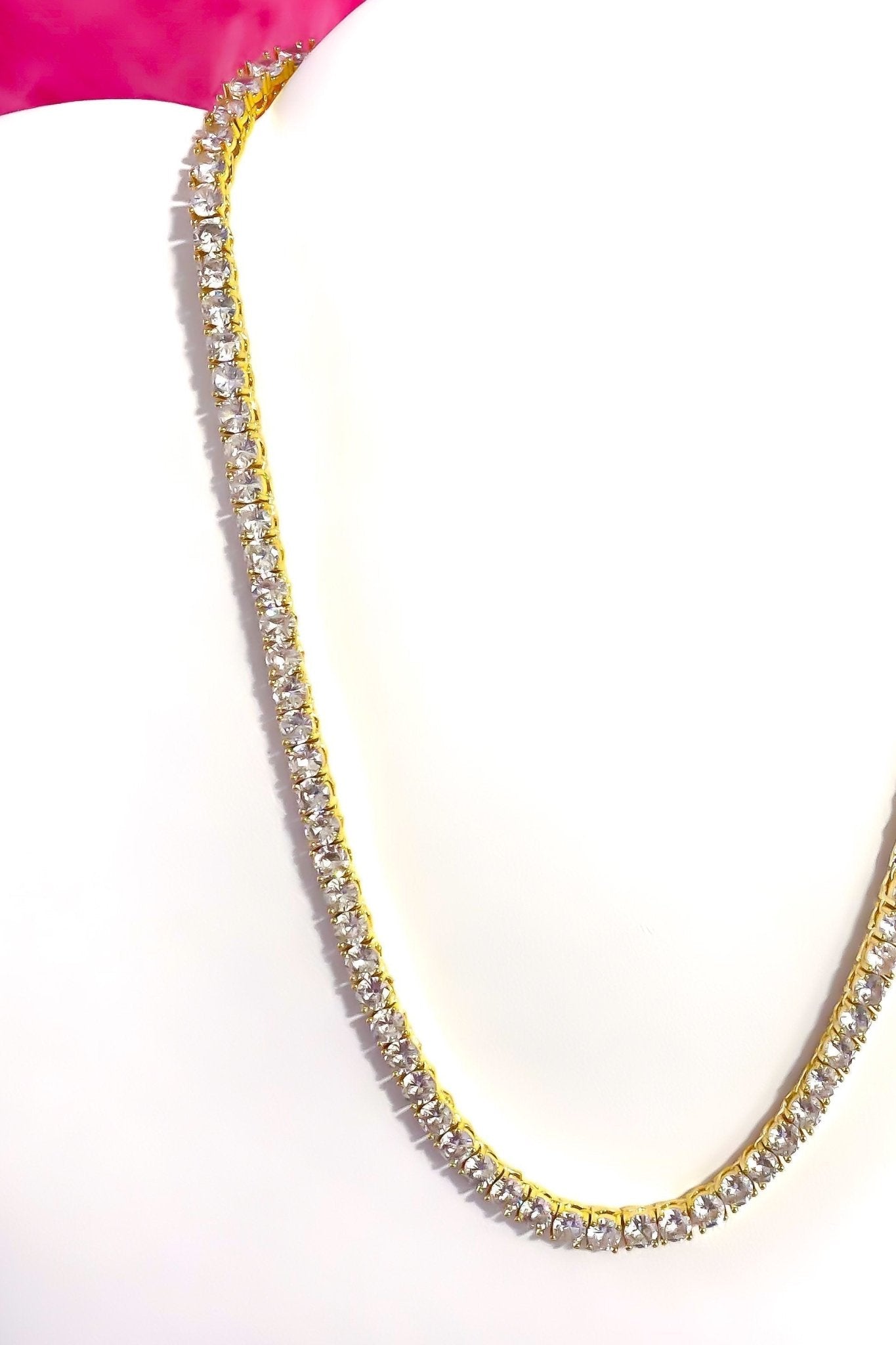 Necklace - So Icy Tennis - Premium Necklaces from Burgundy Uranus - Just $25.45! Shop now at ZLA