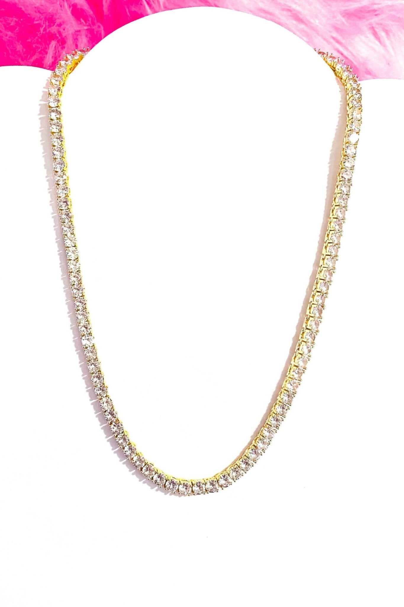 Necklace - So Icy Tennis - Premium Necklaces from Burgundy Uranus - Just $25.45! Shop now at ZLA