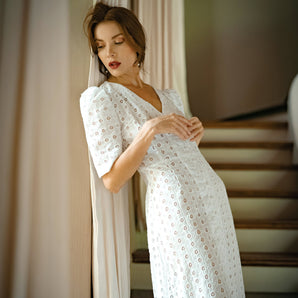 OLYMPIA Embroidered Cotton Dress - Premium  from BrunnaCo - Just $199.50! Shop now at ZLA