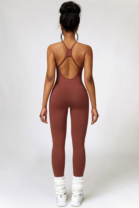 Open Back Spaghetti Strap Sports Jumpsuit - Premium  from Trendsi - Just $39! Shop now at ZLA