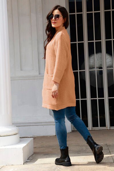 Open Front Long Sleeve Cardigan with Pockets - Premium  from Trendsi - Just $37! Shop now at ZLA