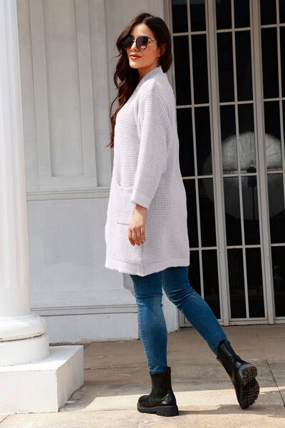 Open Front Long Sleeve Cardigan with Pockets - Premium  from Trendsi - Just $37! Shop now at ZLA