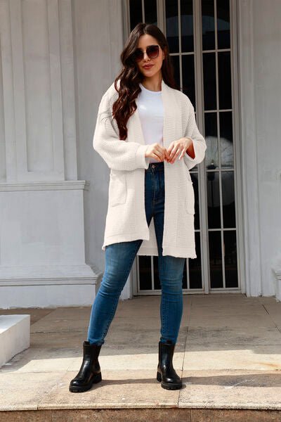 Open Front Long Sleeve Cardigan with Pockets - Premium  from Trendsi - Just $37! Shop now at ZLA