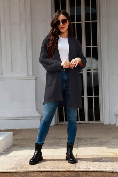 Open Front Long Sleeve Cardigan with Pockets - Premium  from Trendsi - Just $37! Shop now at ZLA