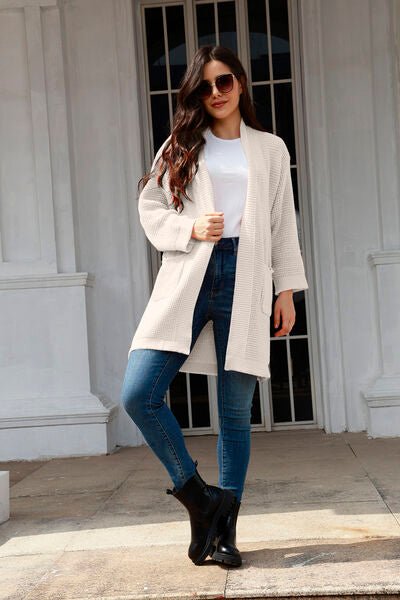 Open Front Long Sleeve Cardigan with Pockets - Premium  from Trendsi - Just $37! Shop now at ZLA