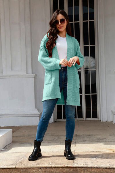 Open Front Long Sleeve Cardigan with Pockets - Premium  from Trendsi - Just $37! Shop now at ZLA