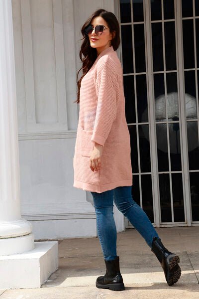 Open Front Long Sleeve Cardigan with Pockets - Premium  from Trendsi - Just $37! Shop now at ZLA