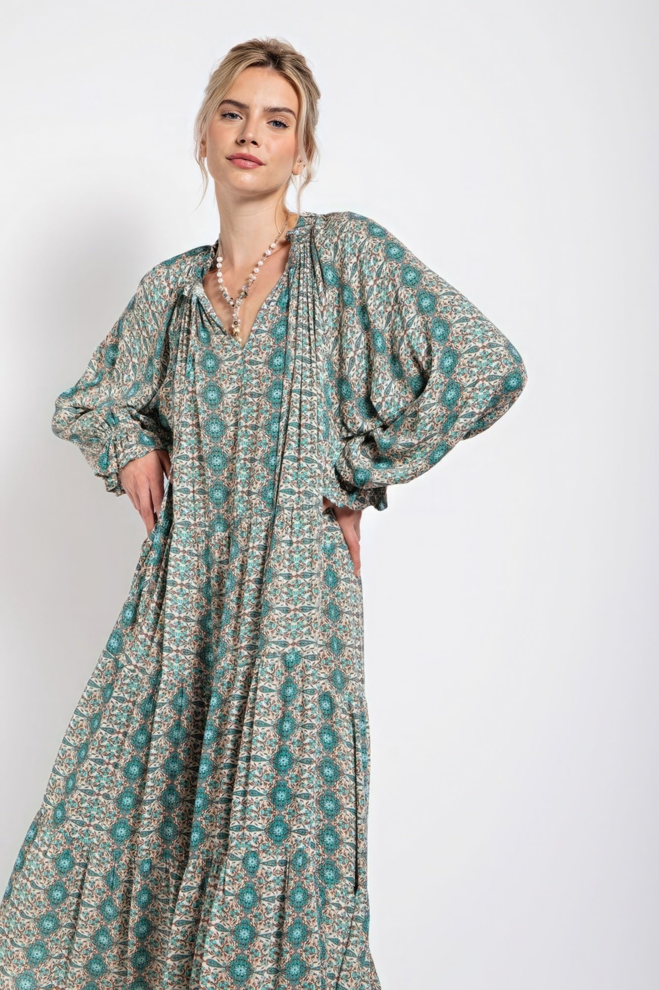 Paisley Printed Gauze Maxi Dress - Premium  from ZLA - Just $57! Shop now at ZLA