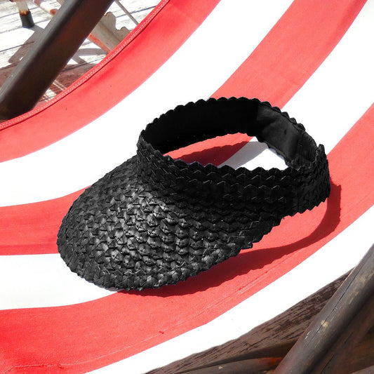 Pandan Visor Straw Hat - Black - Premium  from BrunnaCo - Just $34! Shop now at ZLA