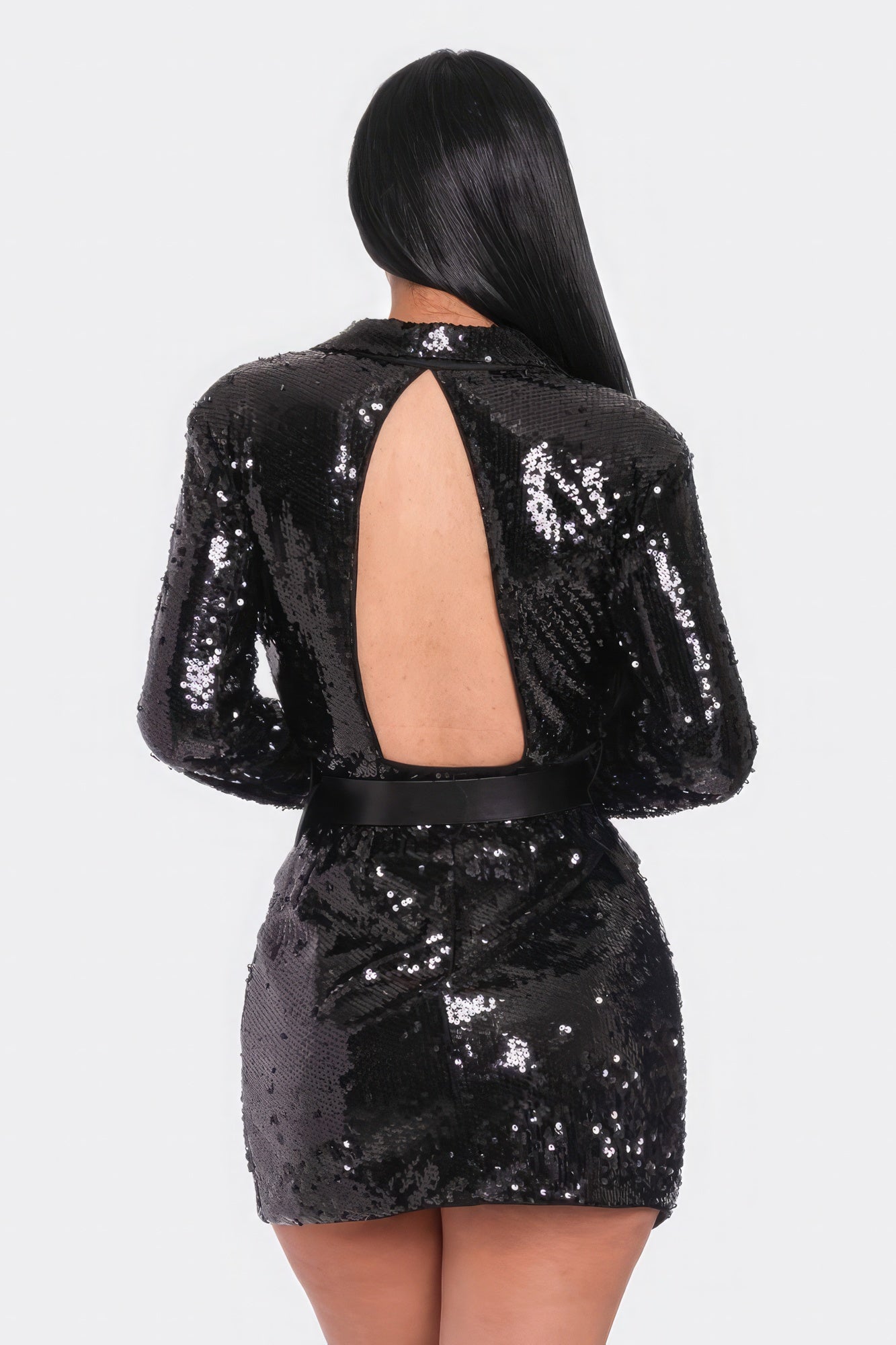 Pearl Belted Sequin Blazer Mini Dress - Premium  from ZLA - Just $93! Shop now at ZLA