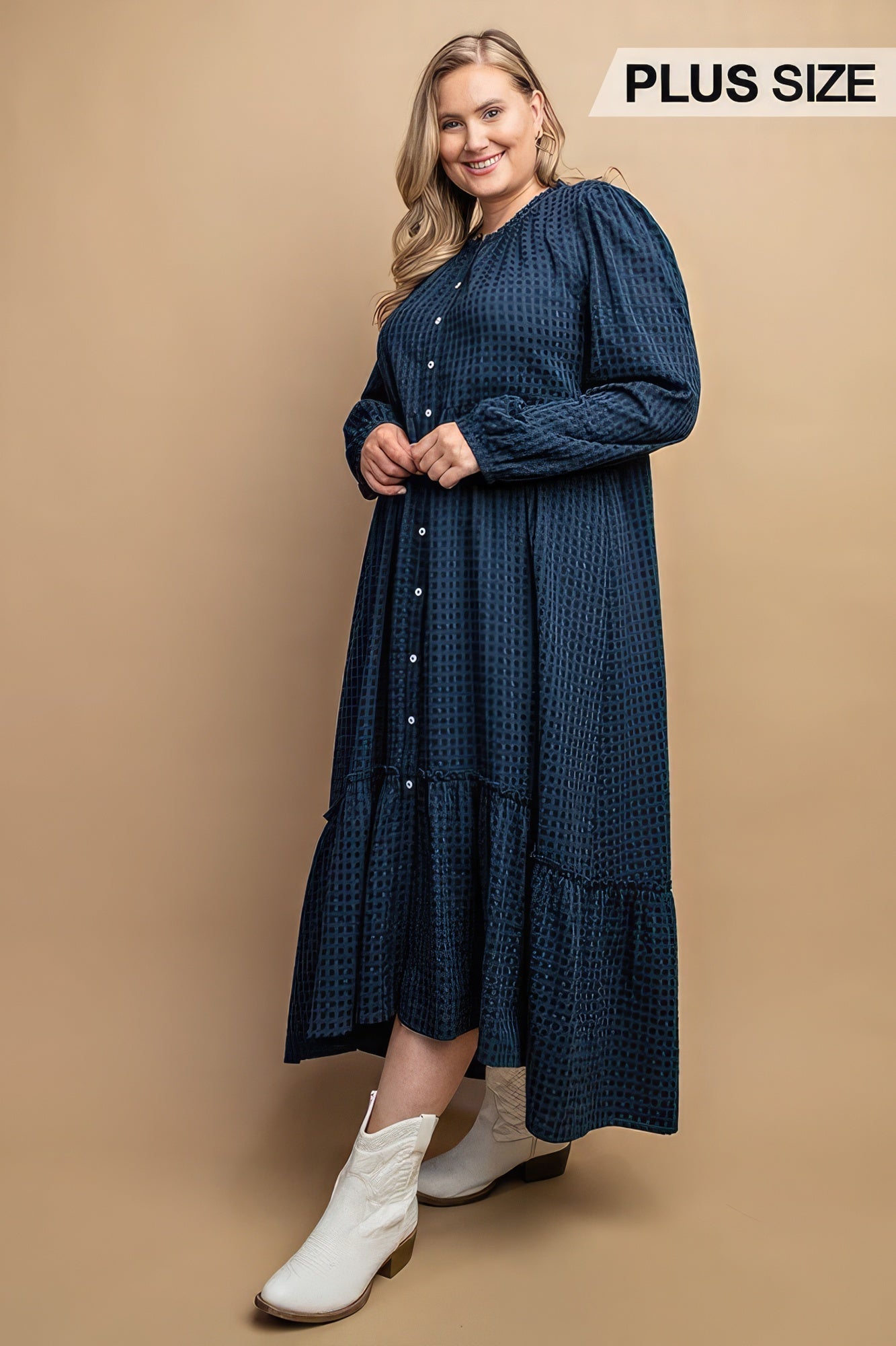 Plaid Button Down Hi - Low Hem Maxi Dress - Premium  from ZLA - Just $62! Shop now at ZLA