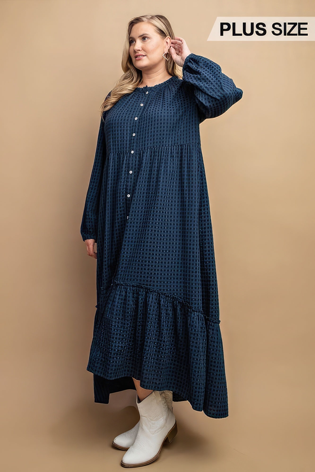 Plaid Button Down Hi - Low Hem Maxi Dress - Premium  from ZLA - Just $62! Shop now at ZLA