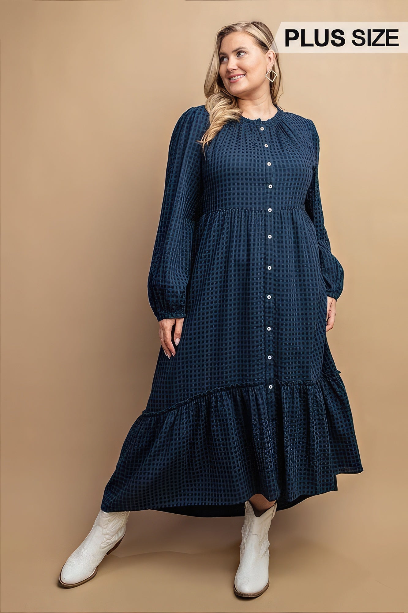 Plaid Button Down Hi - Low Hem Maxi Dress - Premium  from ZLA - Just $62! Shop now at ZLA