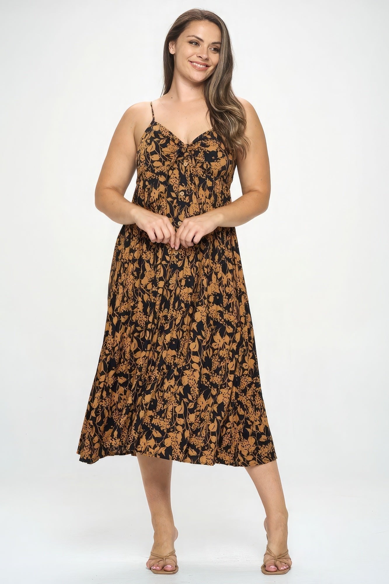 Plus Botanical Print Front Tie Maxi Dress - Premium  from ZLA - Just $41! Shop now at ZLA