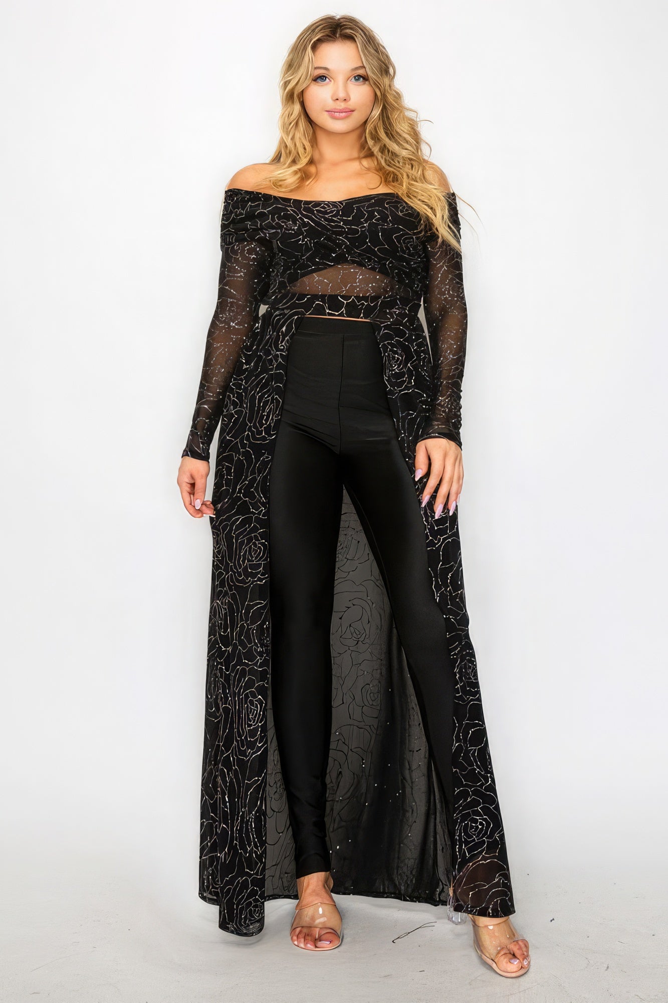 Plus Mesh Glitter See-through -cross Shoulder Wrap Maxi Dress - Premium  from ZLA - Just $49.50! Shop now at ZLA
