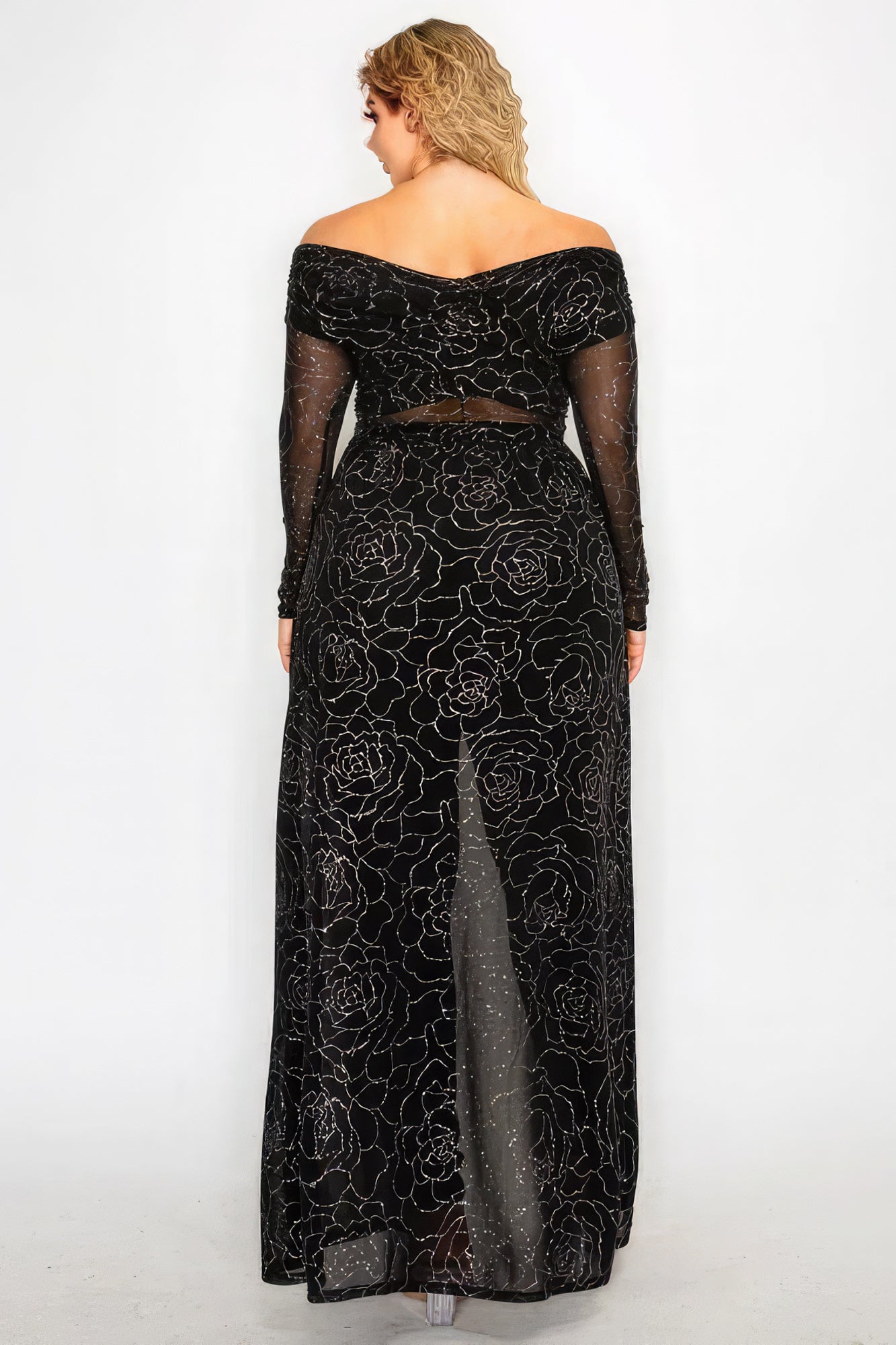 Plus Mesh Glitter See-through -cross Shoulder Wrap Maxi Dress - Premium  from ZLA - Just $49.50! Shop now at ZLA