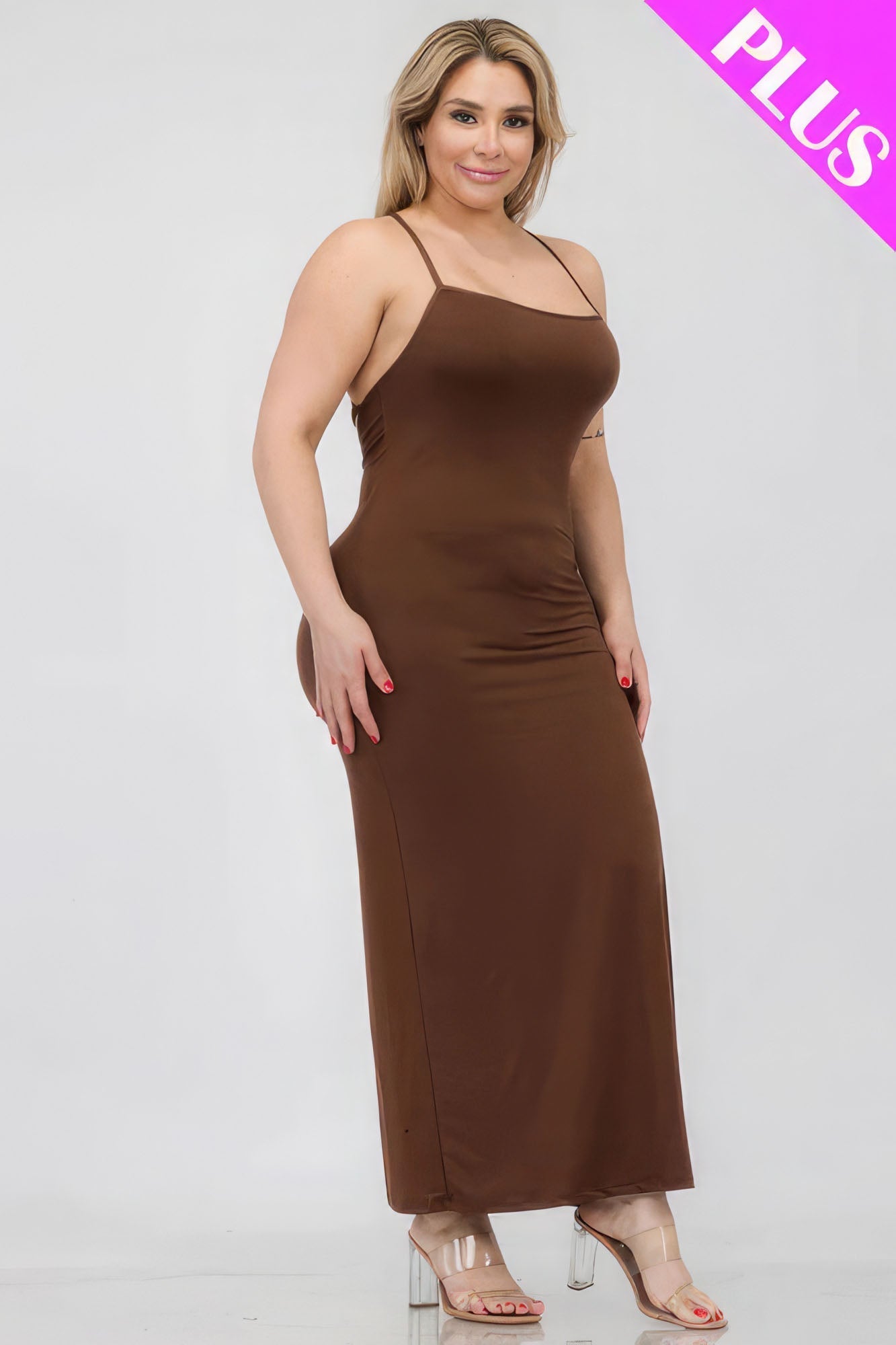 Plus Size Crisscross Back Split Thigh Maxi Dress - Premium  from ZLA - Just $20! Shop now at ZLA