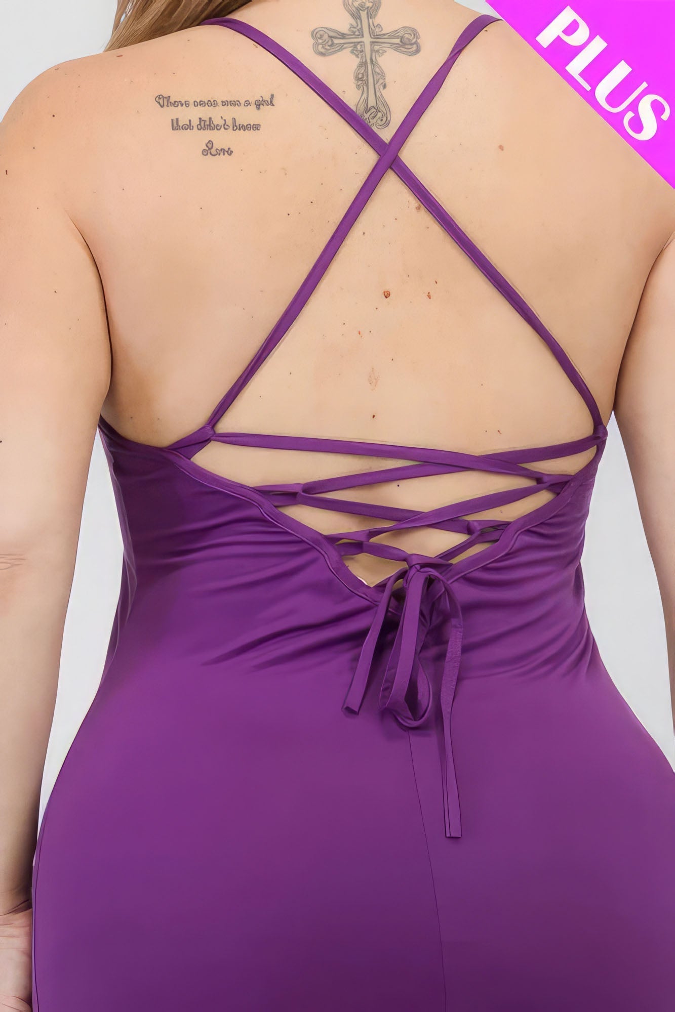 Plus Size Crisscross Back Split Thigh Maxi Dress - Premium  from ZLA - Just $20! Shop now at ZLA