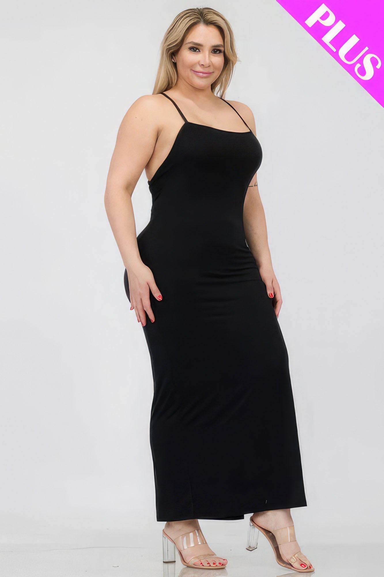 Plus Size Crisscross Back Split Thigh Maxi Dress - Premium  from ZLA - Just $20! Shop now at ZLA