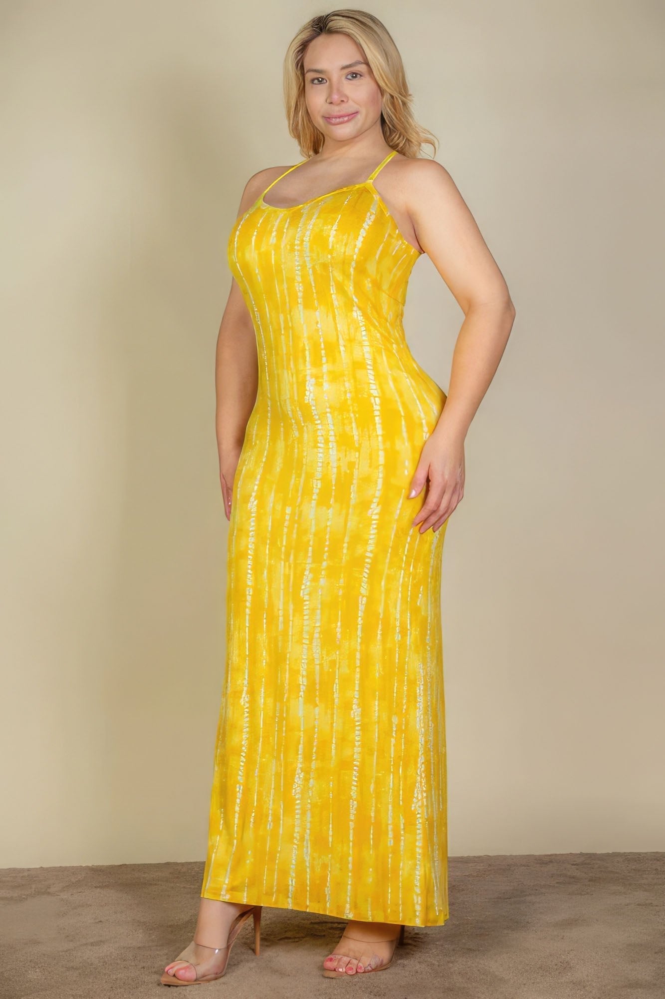 Plus Size Tie Dye Printed Cami Bodycon Maxi Dress - Premium  from ZLA - Just $20.50! Shop now at ZLA