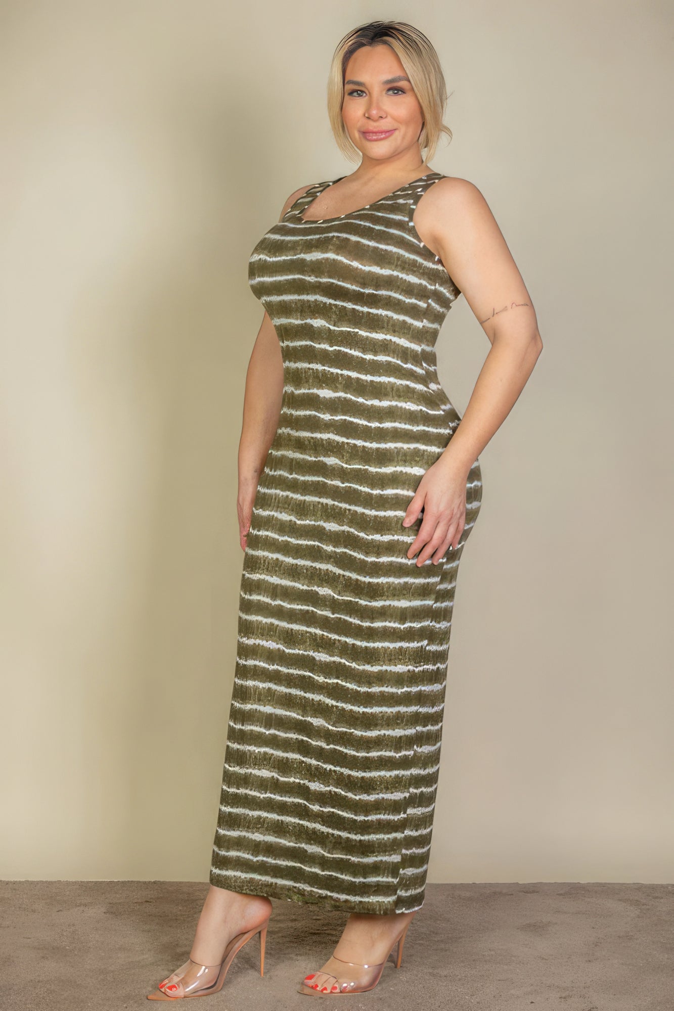 Plus Size Tie Dye Printed Tank Bodycon Maxi Dress - Premium  from ZLA - Just $20.50! Shop now at ZLA