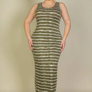Plus Size Tie Dye Printed Tank Bodycon Maxi Dress - Premium  from ZLA - Just $20.50! Shop now at ZLA