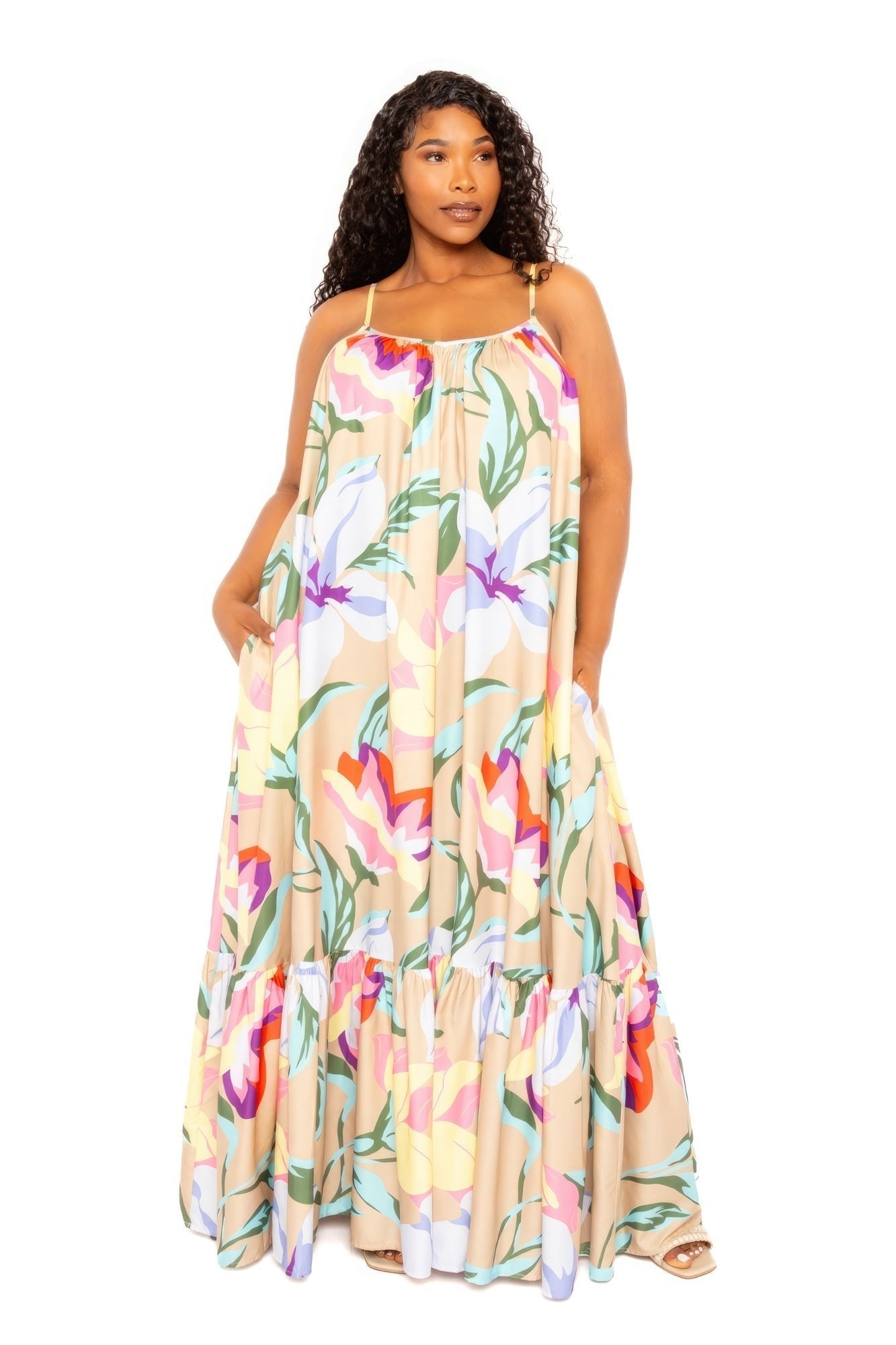 Printed Voluminous Maxi Dress - Premium  from ZLA - Just $88.50! Shop now at ZLA