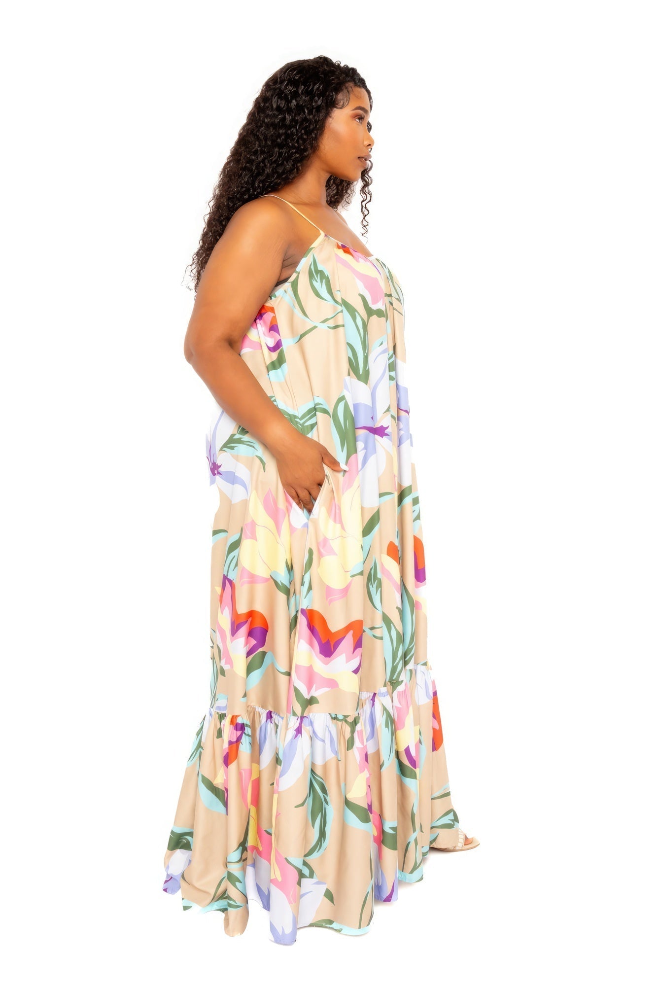 Printed Voluminous Maxi Dress - Premium  from ZLA - Just $88.50! Shop now at ZLA