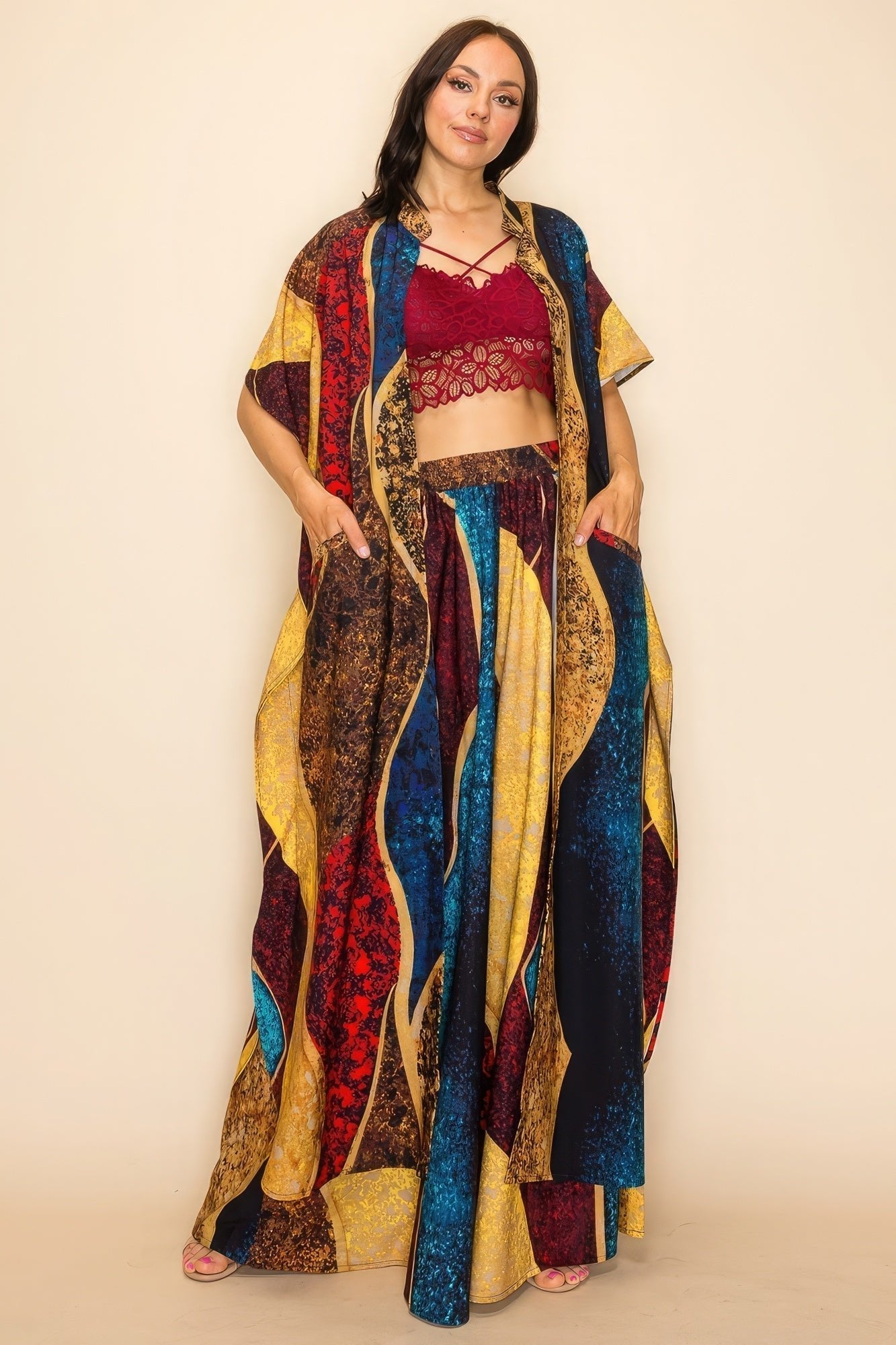 Printed Wide Pants Set - Premium  from ZLA - Just $135.50! Shop now at ZLA