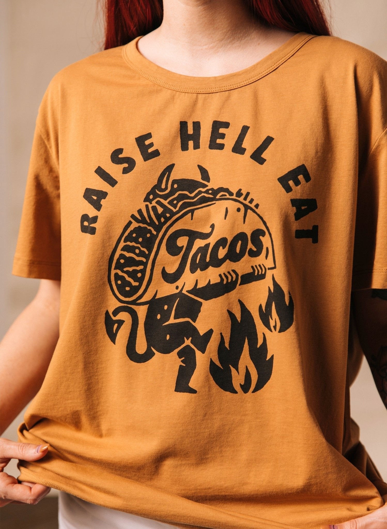 Raise Hell Eat Tacos Tee - Premium  from Pyknic - Just $32! Shop now at ZLA