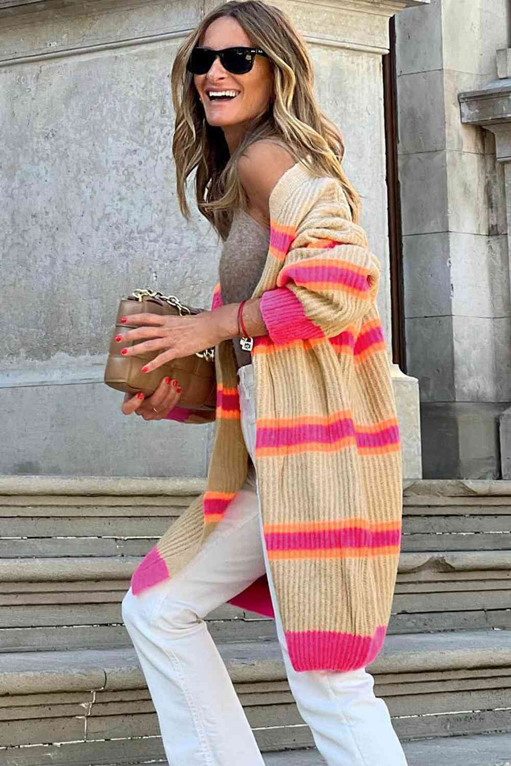 Ribbed Long Sleeve Cardigan - Premium  from Trendsi - Just $46! Shop now at ZLA