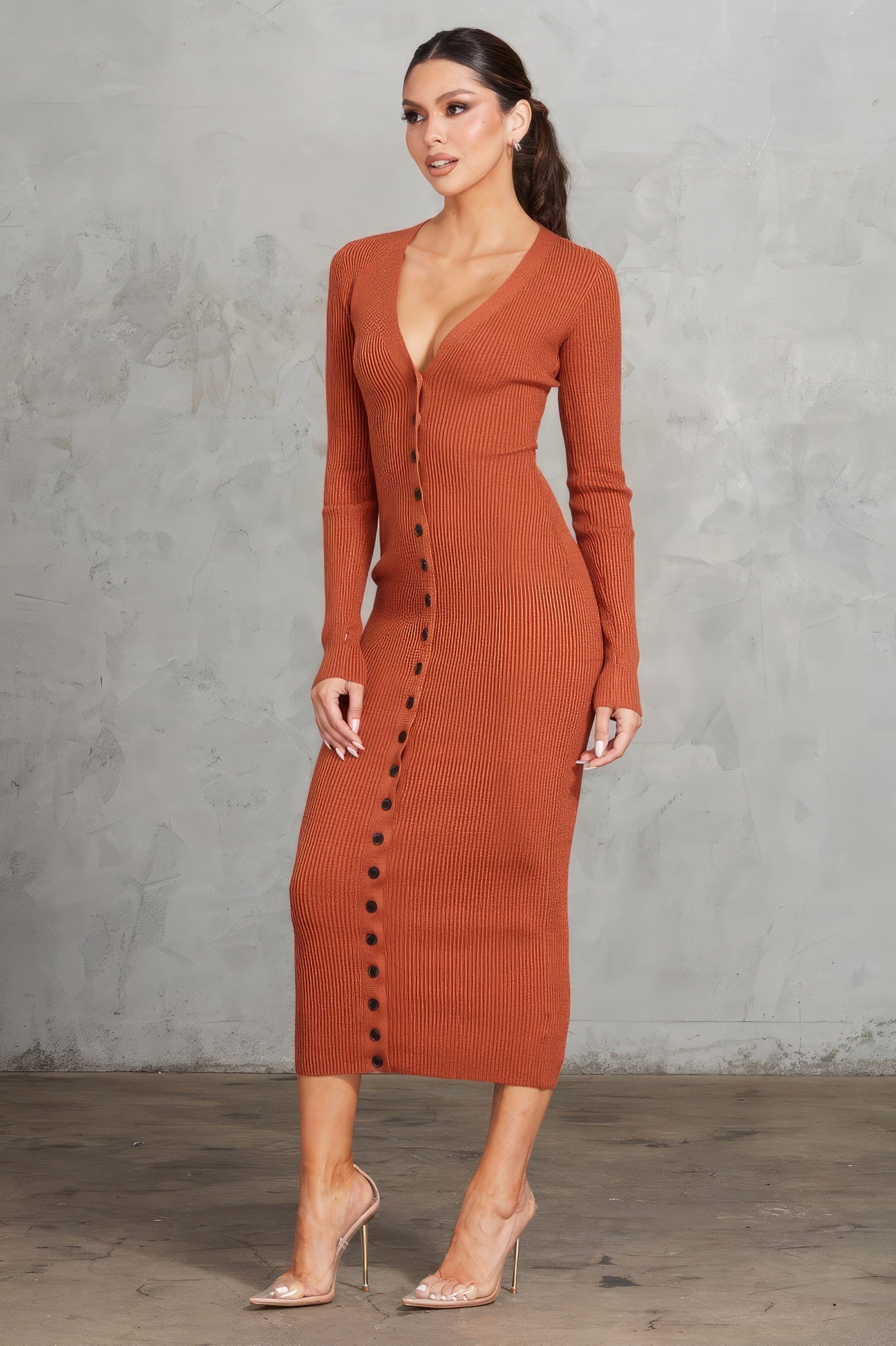 Ribbed Midi Dress - Premium  from ZLA - Just $44! Shop now at ZLA