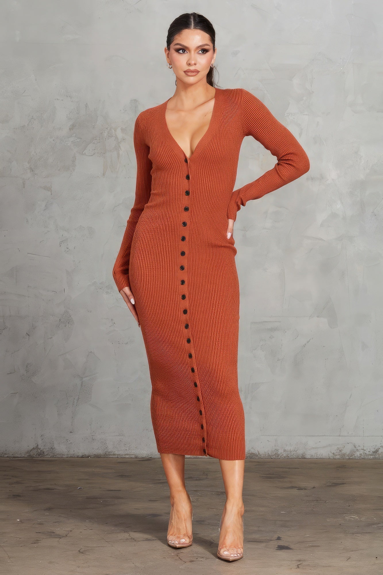 Ribbed Midi Dress - Premium  from ZLA - Just $44! Shop now at ZLA