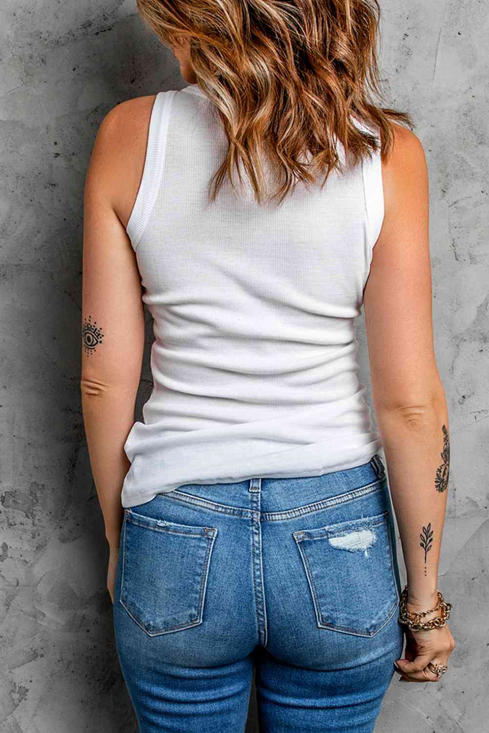 Round Neck Tank - Premium  from Trendsi - Just $22! Shop now at ZLA