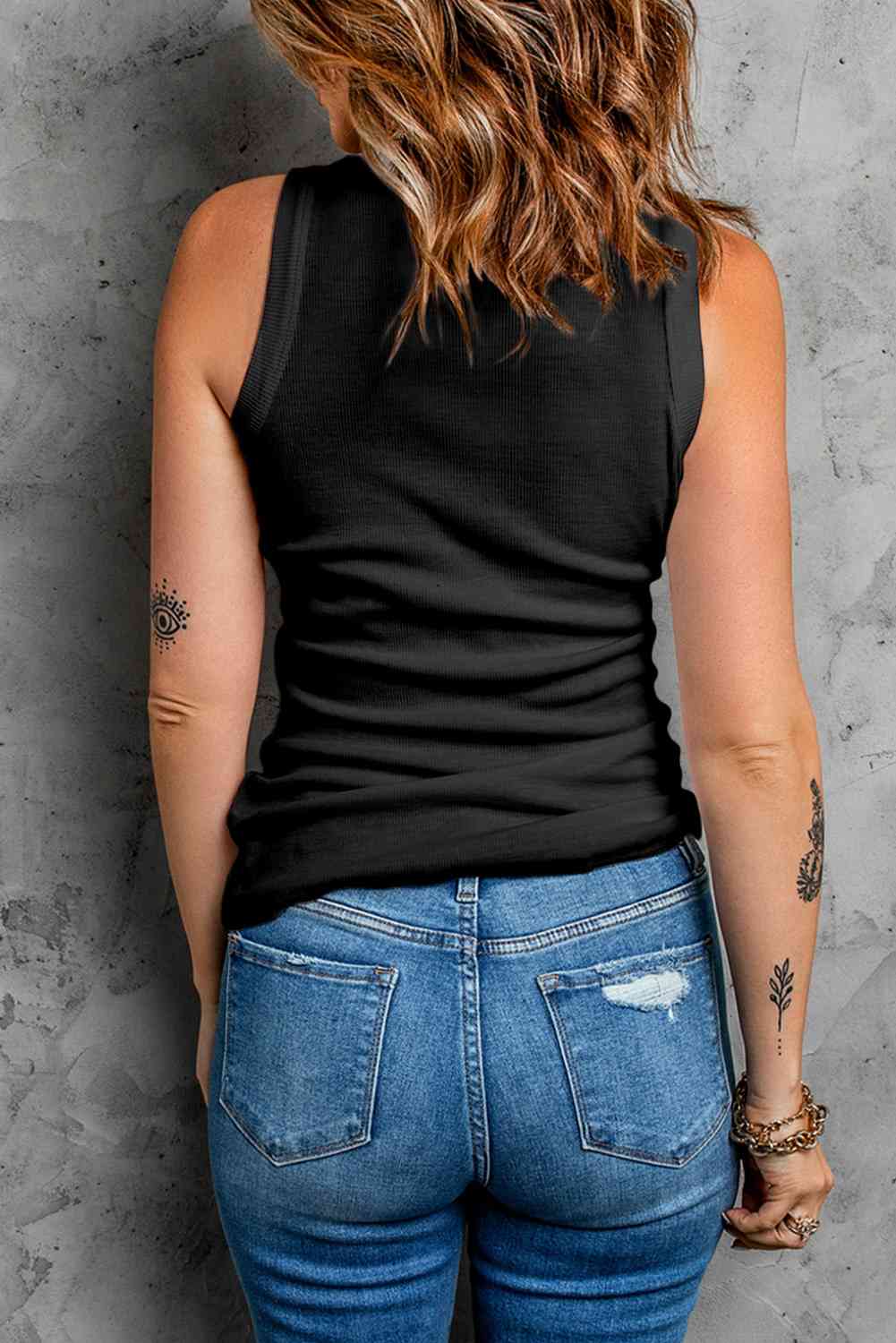 Round Neck Tank - Premium  from Trendsi - Just $22! Shop now at ZLA