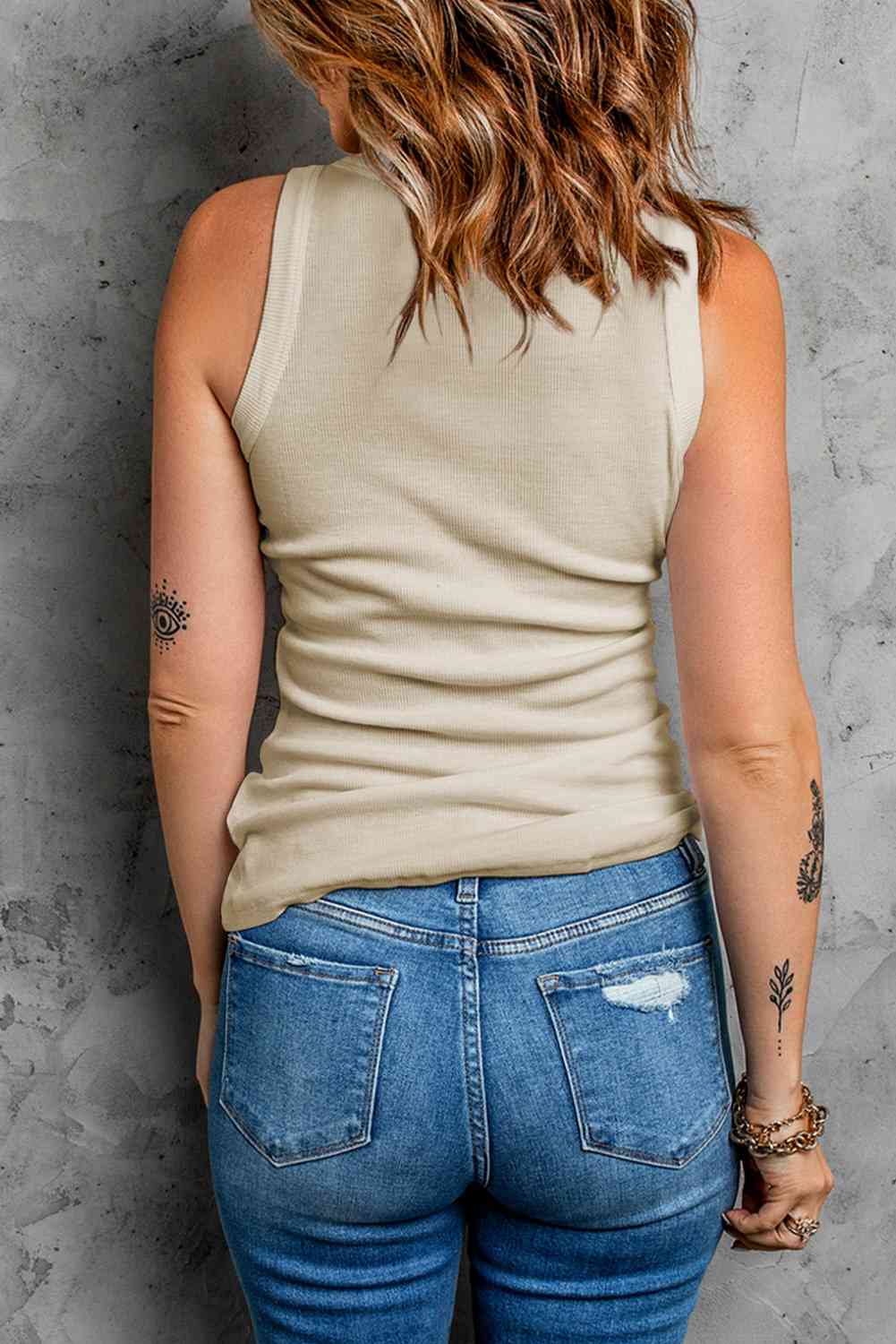 Round Neck Tank - Premium  from Trendsi - Just $22! Shop now at ZLA