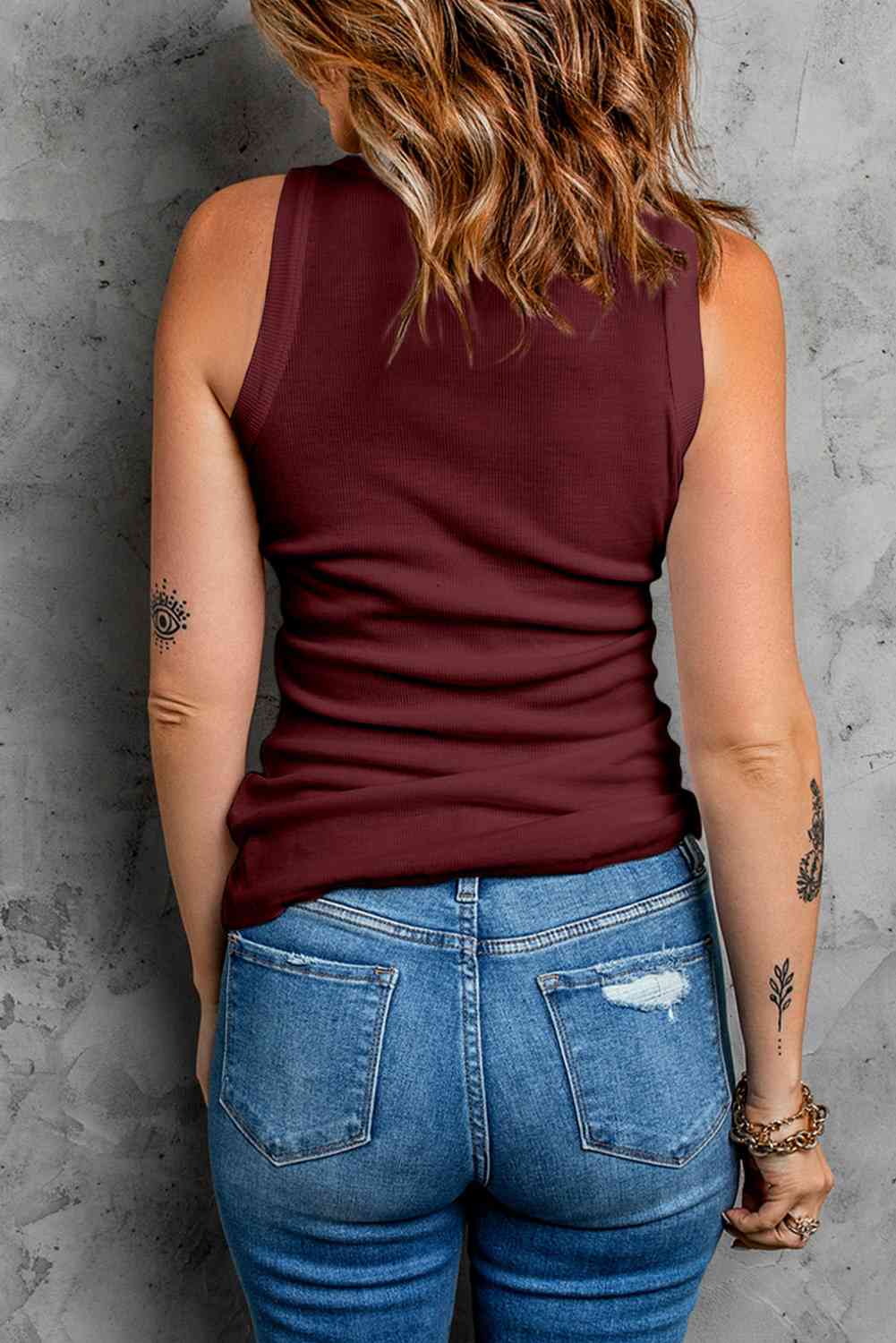 Round Neck Tank - Premium  from Trendsi - Just $22! Shop now at ZLA