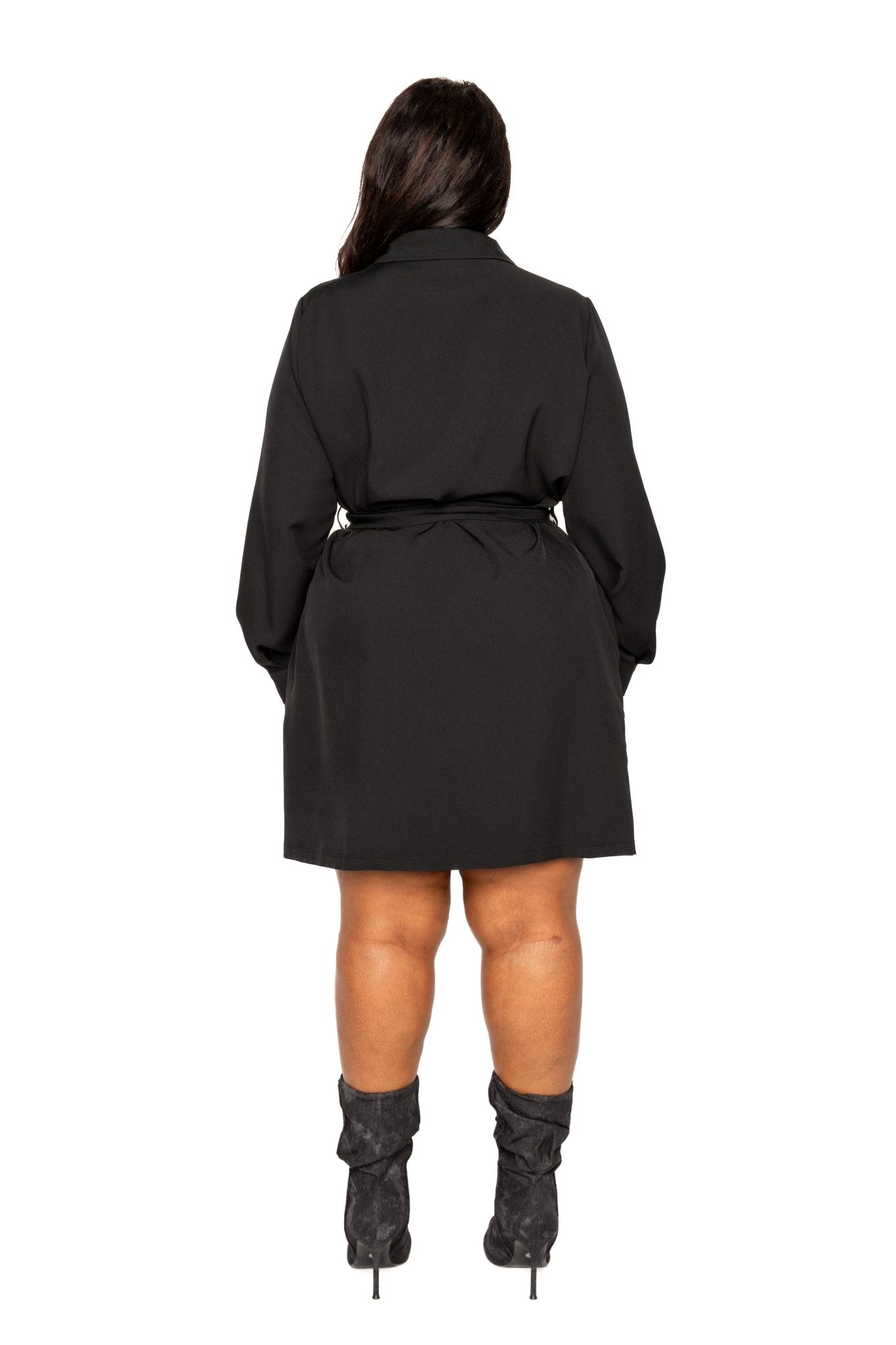 Satin Effect Belted Jacket Dress - Premium  from ZLA - Just $78! Shop now at ZLA