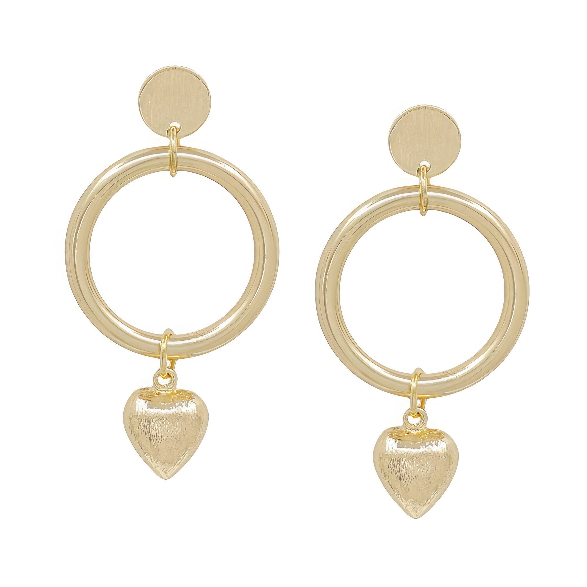 Satin Heart Drop Round Casting Post Earring - Premium  from ZLA - Just $12! Shop now at ZLA